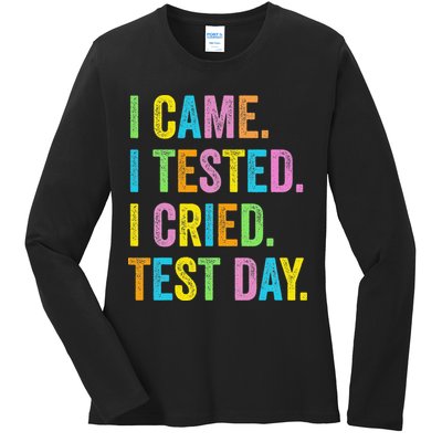 Funny Test Day 2025 Teens Last Day Of School Ladies Long Sleeve Shirt