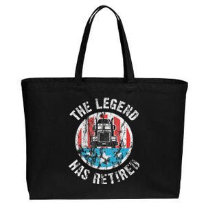 Funny Truck Driver Retirement  Cotton Canvas Jumbo Tote