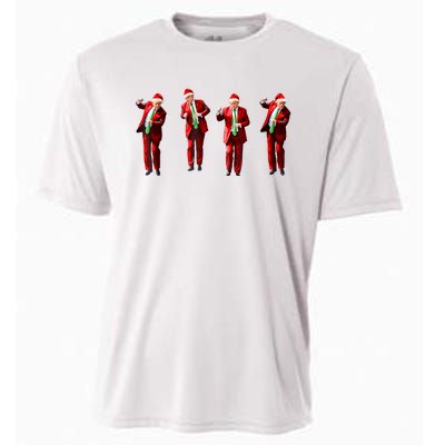 Funny Trump Dance Santa Claus Christmas Xmas Pajamas Cooling Performance Crew T-Shirt