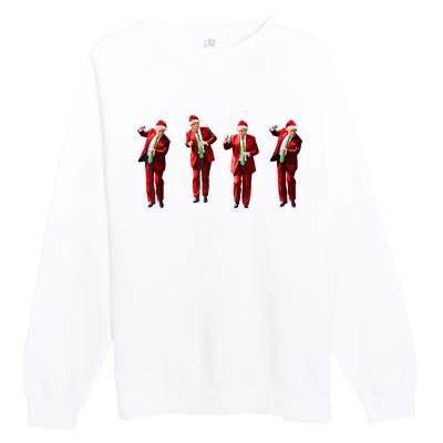 Funny Trump Dance Santa Claus Christmas Xmas Pajamas Premium Crewneck Sweatshirt