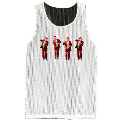 Funny Trump Dance Santa Claus Christmas Xmas Pajamas Mesh Reversible Basketball Jersey Tank