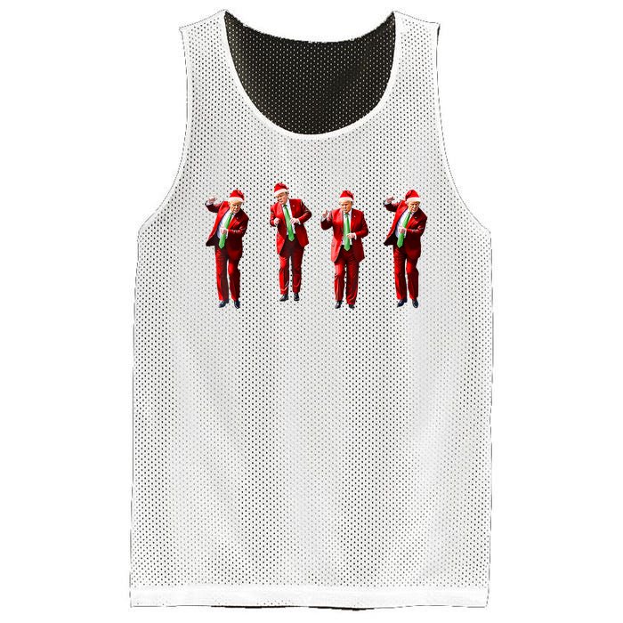 Funny Trump Dance Santa Claus Christmas Xmas Pajamas Mesh Reversible Basketball Jersey Tank