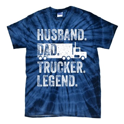 Funny Truck Driver Trucking Men Husband Dad Trucker Legend Tie-Dye T-Shirt