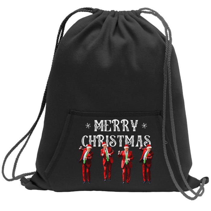 Funny Trump Dance Santa Claus Christmas Xmas Pajamas Holiday Sweatshirt Cinch Pack Bag