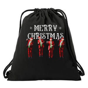 Funny Trump Dance Santa Claus Christmas Xmas Pajamas Holiday Drawstring Bag