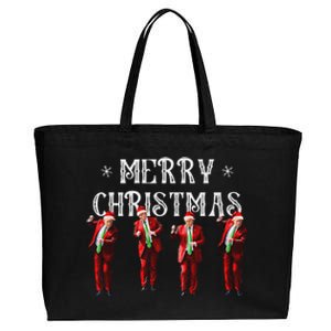 Funny Trump Dance Santa Claus Christmas Xmas Pajamas Holiday Cotton Canvas Jumbo Tote