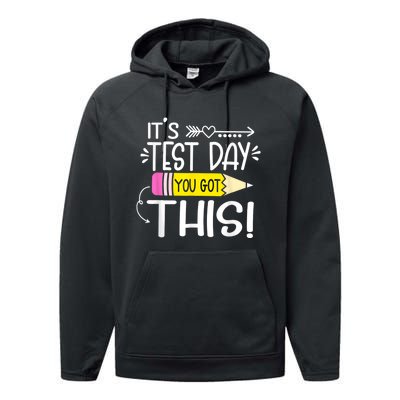 Funny Testing Day ItS Test Day You Got This Teacher Student Performance Fleece Hoodie