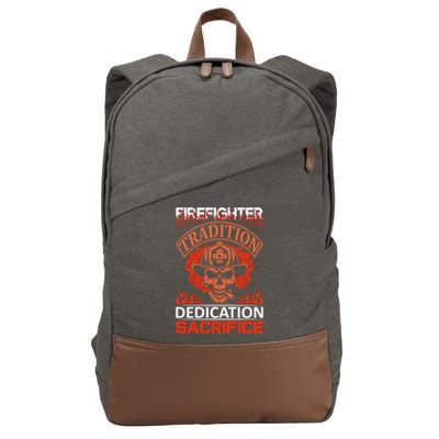 Firefighter Tradition Dedication Sacirfice Cotton Canvas Backpack