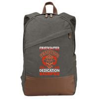 Firefighter Tradition Dedication Sacirfice Cotton Canvas Backpack