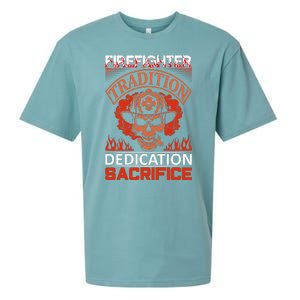 Firefighter Tradition Dedication Sacirfice Sueded Cloud Jersey T-Shirt