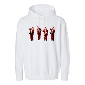 Funny Trump Dance Santa Hat Christmas Xmas Pajamas Holiday Garment-Dyed Fleece Hoodie