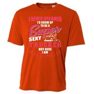 Funny Truck Driver Gift Semi Big Rig Trucking Trailer Truck Gift Cooling Performance Crew T-Shirt