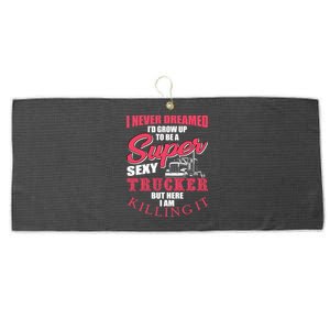 Funny Truck Driver Gift Semi Big Rig Trucking Trailer Truck Gift Large Microfiber Waffle Golf Towel