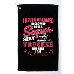 Funny Truck Driver Gift Semi Big Rig Trucking Trailer Truck Gift Platinum Collection Golf Towel