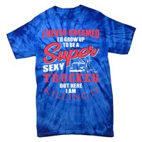 Funny Truck Driver Gift Semi Big Rig Trucking Trailer Truck Gift Tie-Dye T-Shirt