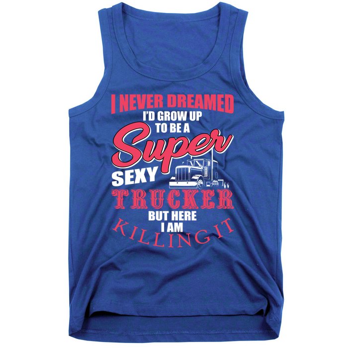 Funny Truck Driver Gift Semi Big Rig Trucking Trailer Truck Gift Tank Top