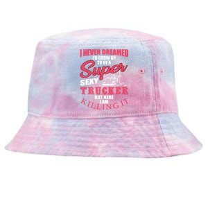 Funny Truck Driver Gift Semi Big Rig Trucking Trailer Truck Gift Tie-Dyed Bucket Hat