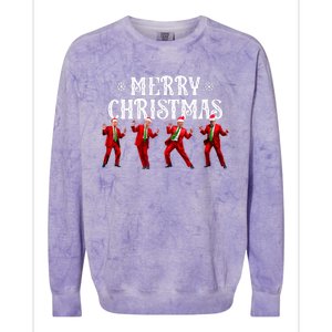 Funny Trump Dance Santa Claus Christmas Xmas Pajamas Holiday Colorblast Crewneck Sweatshirt