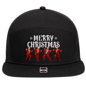 Funny Trump Dance Santa Claus Christmas Xmas Pajamas Holiday 7 Panel Mesh Trucker Snapback Hat