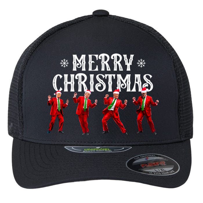 Funny Trump Dance Santa Claus Christmas Xmas Pajamas Holiday Flexfit Unipanel Trucker Cap