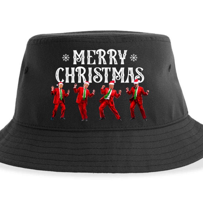 Funny Trump Dance Santa Claus Christmas Xmas Pajamas Holiday Sustainable Bucket Hat