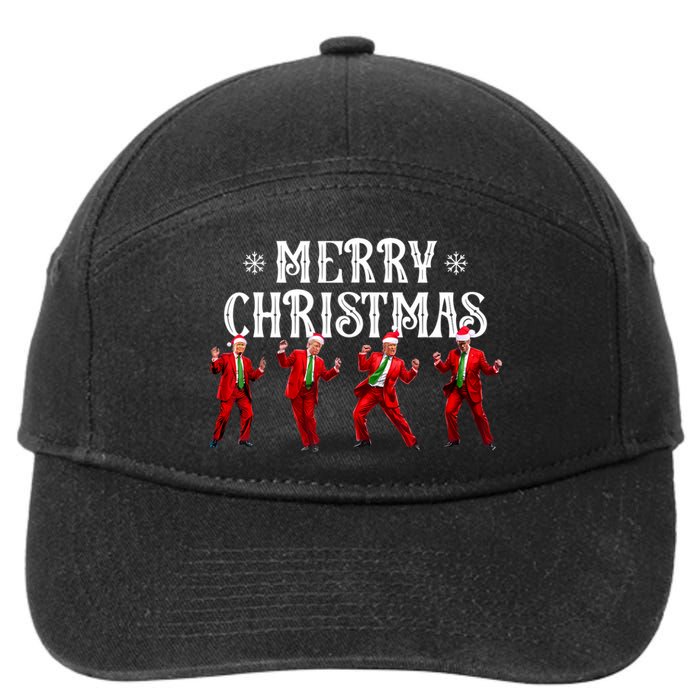 Funny Trump Dance Santa Claus Christmas Xmas Pajamas Holiday 7-Panel Snapback Hat