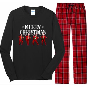 Funny Trump Dance Santa Claus Christmas Xmas Pajamas Holiday Long Sleeve Pajama Set