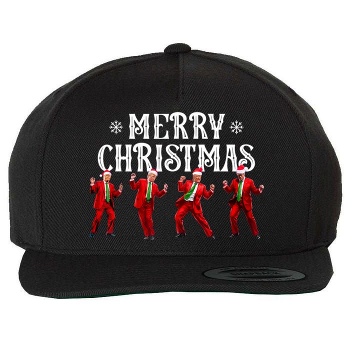 Funny Trump Dance Santa Claus Christmas Xmas Pajamas Holiday Wool Snapback Cap