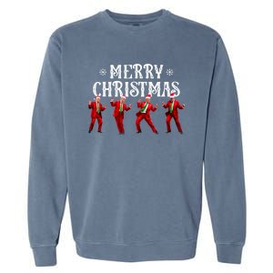 Funny Trump Dance Santa Claus Christmas Xmas Pajamas Holiday Garment-Dyed Sweatshirt