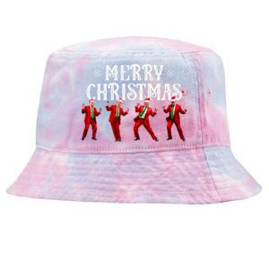 Funny Trump Dance Santa Claus Christmas Xmas Pajamas Holiday Tie-Dyed Bucket Hat