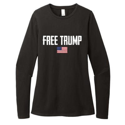 Free Trump Donald Trump Indictment American Flag Womens CVC Long Sleeve Shirt