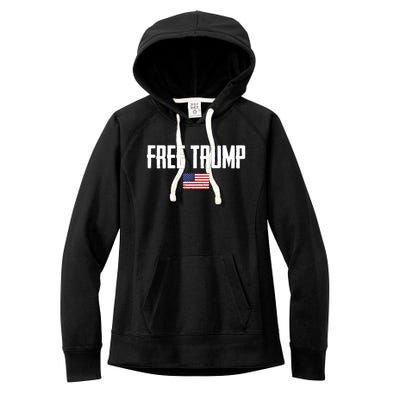 Free Trump Donald Trump Indictment American Flag Women's Fleece Hoodie