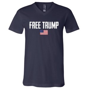 Free Trump Donald Trump Indictment American Flag V-Neck T-Shirt