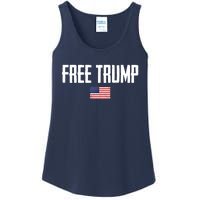 Free Trump Donald Trump Indictment American Flag Ladies Essential Tank