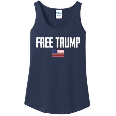 Free Trump Donald Trump Indictment American Flag Ladies Essential Tank