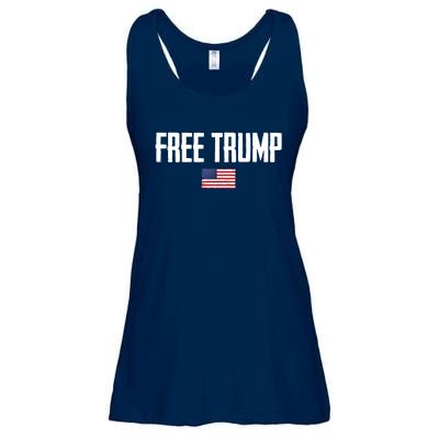 Free Trump Donald Trump Indictment American Flag Ladies Essential Flowy Tank