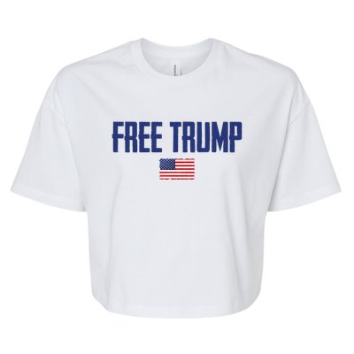 Free Trump Donald Trump Indictment American Flag Bella+Canvas Jersey Crop Tee