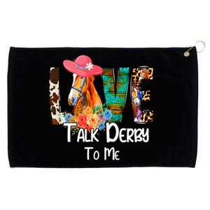 Funny Talk Derby To Me Horse Racing Funny Derby Day Love Mom Grommeted Golf Towel