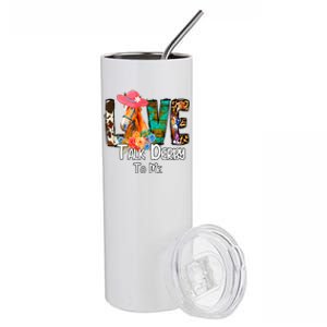 Funny Talk Derby To Me Horse Racing Funny Derby Day Love Mom Stainless Steel Tumbler