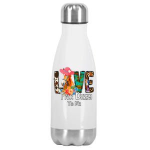 Funny Talk Derby To Me Horse Racing Funny Derby Day Love Mom Stainless Steel Insulated Water Bottle