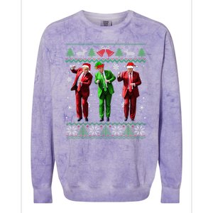 Funny Trump Dance Elf Santa Christmas Ugly Sweater Xmas Colorblast Crewneck Sweatshirt