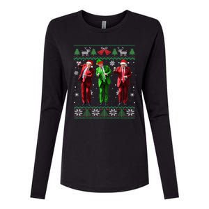 Funny Trump Dance Elf Santa Christmas Ugly Sweater Xmas Womens Cotton Relaxed Long Sleeve T-Shirt