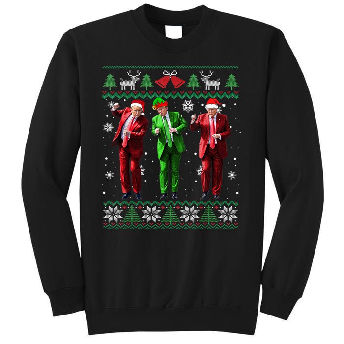 Funny Trump Dance Elf Santa Christmas Ugly Sweater Xmas Sweatshirt