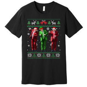 Funny Trump Dance Elf Santa Christmas Ugly Sweater Xmas Premium T-Shirt