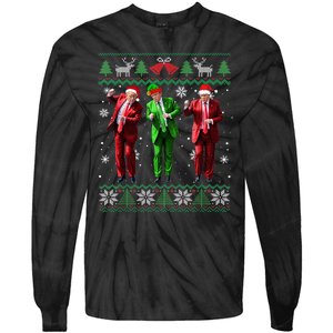 Funny Trump Dance Elf Santa Christmas Ugly Sweater Xmas Tie-Dye Long Sleeve Shirt