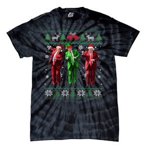 Funny Trump Dance Elf Santa Christmas Ugly Sweater Xmas Tie-Dye T-Shirt