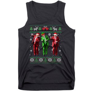 Funny Trump Dance Elf Santa Christmas Ugly Sweater Xmas Tank Top