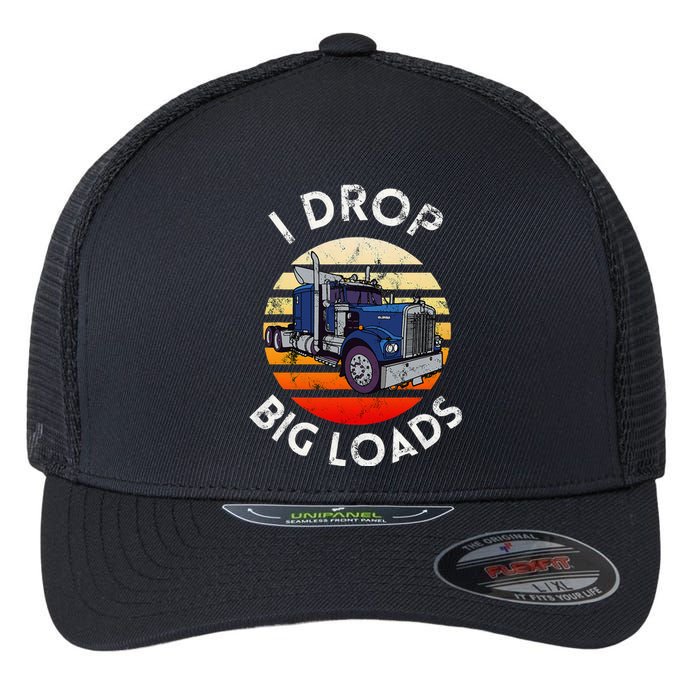 Funny Trucker Design For Semi Truck Driver Lover Flexfit Unipanel Trucker Cap