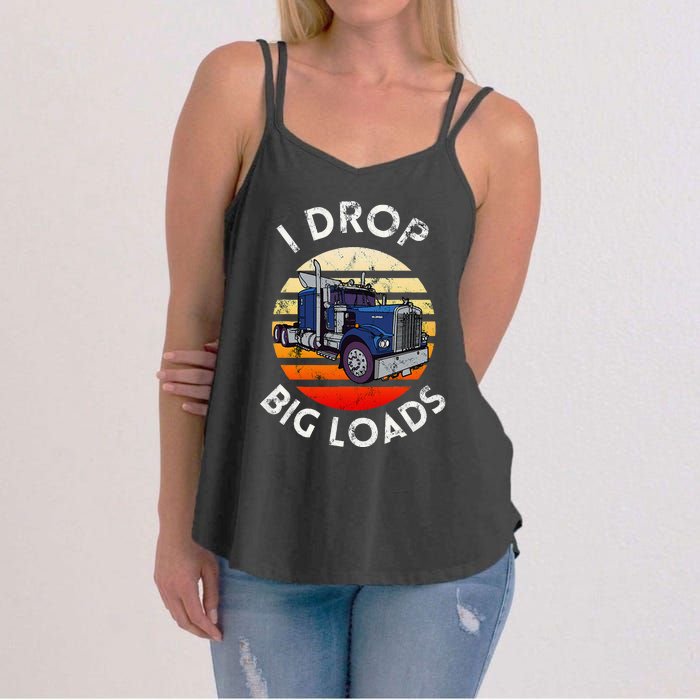 Funny Trucker Design For Semi Truck Driver Lover Women's Strappy Tank