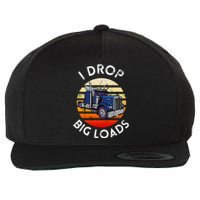 Funny Trucker Design For Semi Truck Driver Lover Wool Snapback Cap